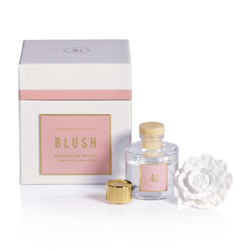 Zodax Blush Porcelain Oil Diffuser, 1.69 oz - Moroccan Peony - Image 2